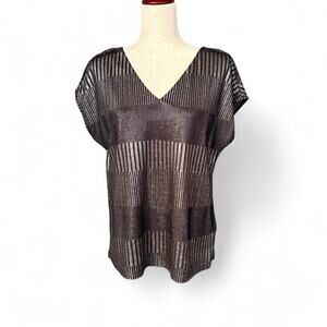 Esprit black and silver metallic top